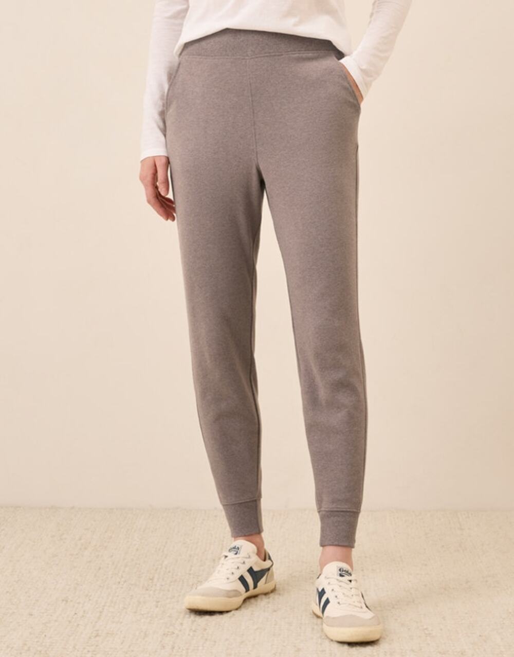 Pact Organic Airplane Jogger Pants Deep Taupe Heather Women's Size Medium